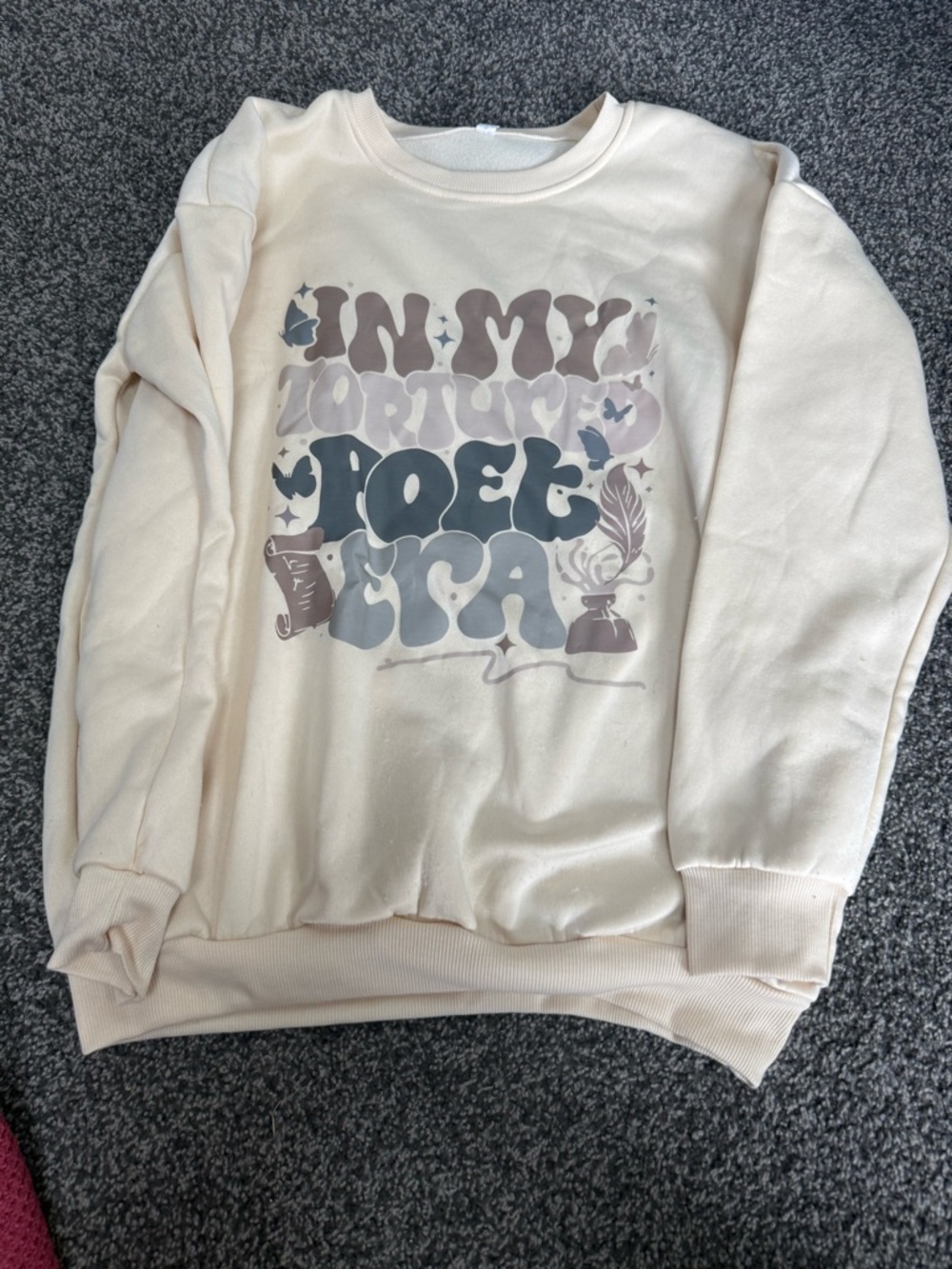 Cream Graphic Sweatshirt "In My Fortune Pocket"